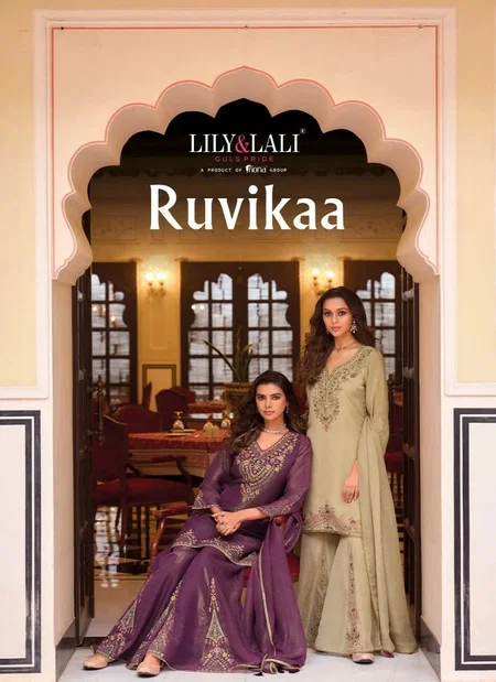 Ruvikaa By Lily And Lali Silk With Embroidery Work Plazzo Suits